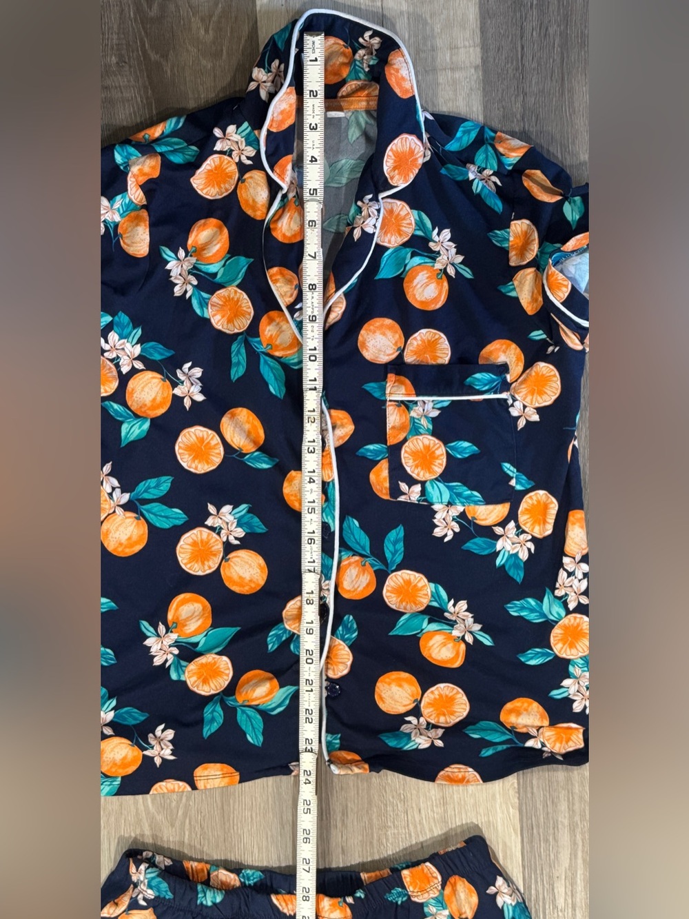 Women’s Navy Orange Citrus Pajama Set - Picture 7 of 12